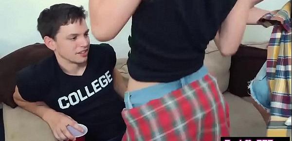  Crazy college teens fucked by horny friends big dicks